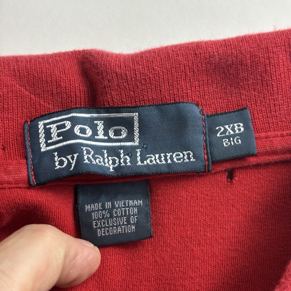 Polo Ralph Lauren Classic Fit Cotton Solid Red Polo Shirt Men's Size 2XB - Picture 3 of 9